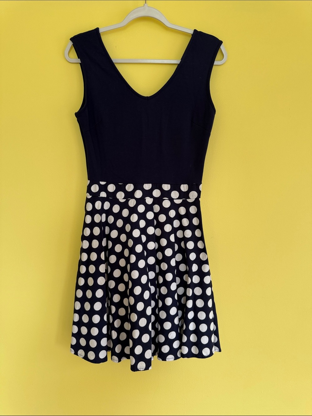 Miusol Black and White Polka Dot Sleeveless Mini Dress